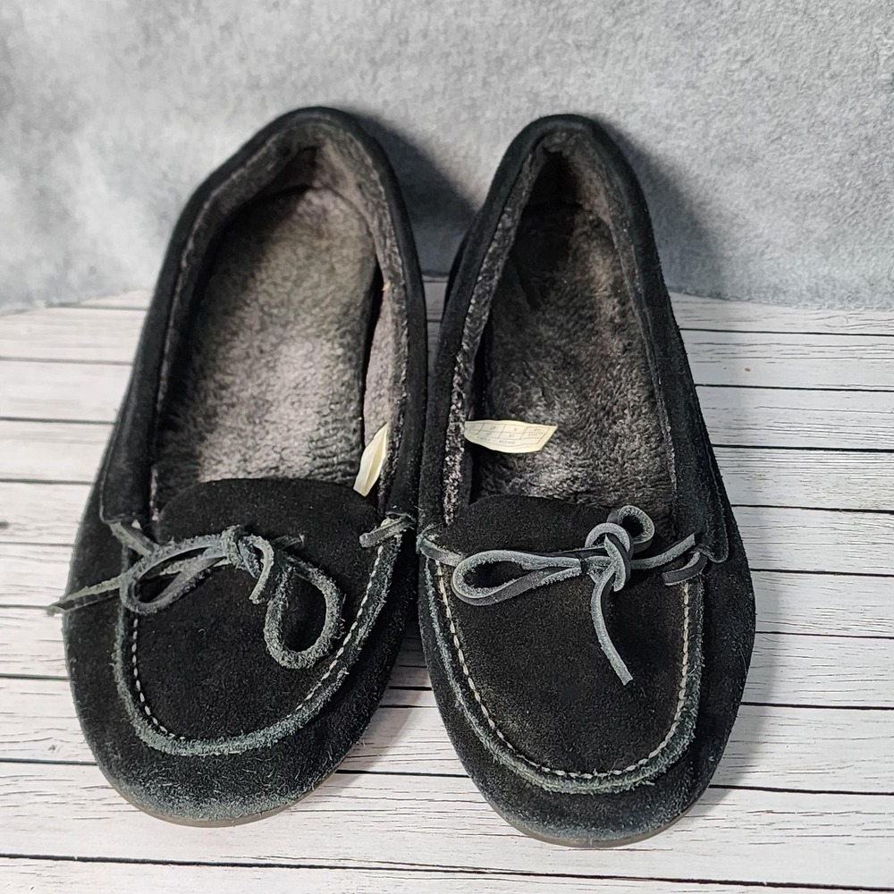 Vionic Shoes Mens Size 10 Moccasin Slippers Faux Fur Lined Suede Comfort